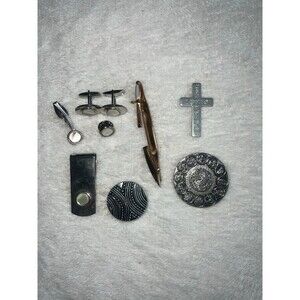 Vintage money clips, tie tacks etc
